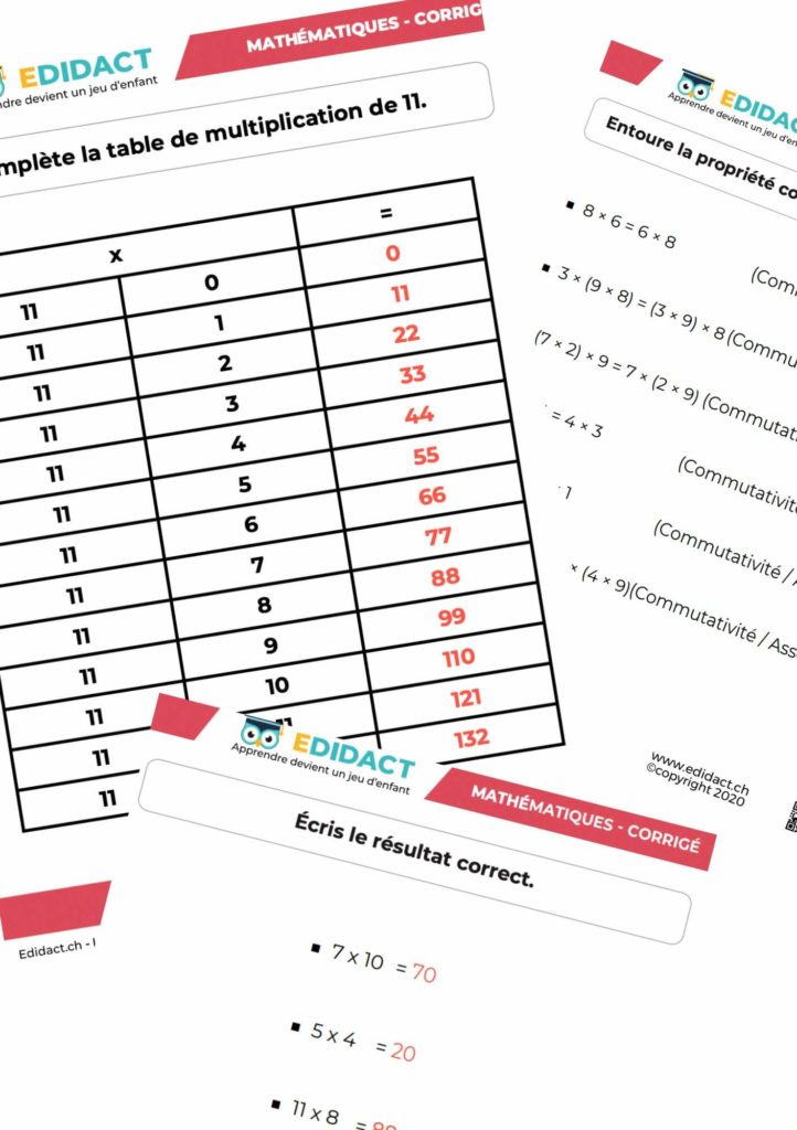 exercices multiplication avec fiches pdf et corrigés