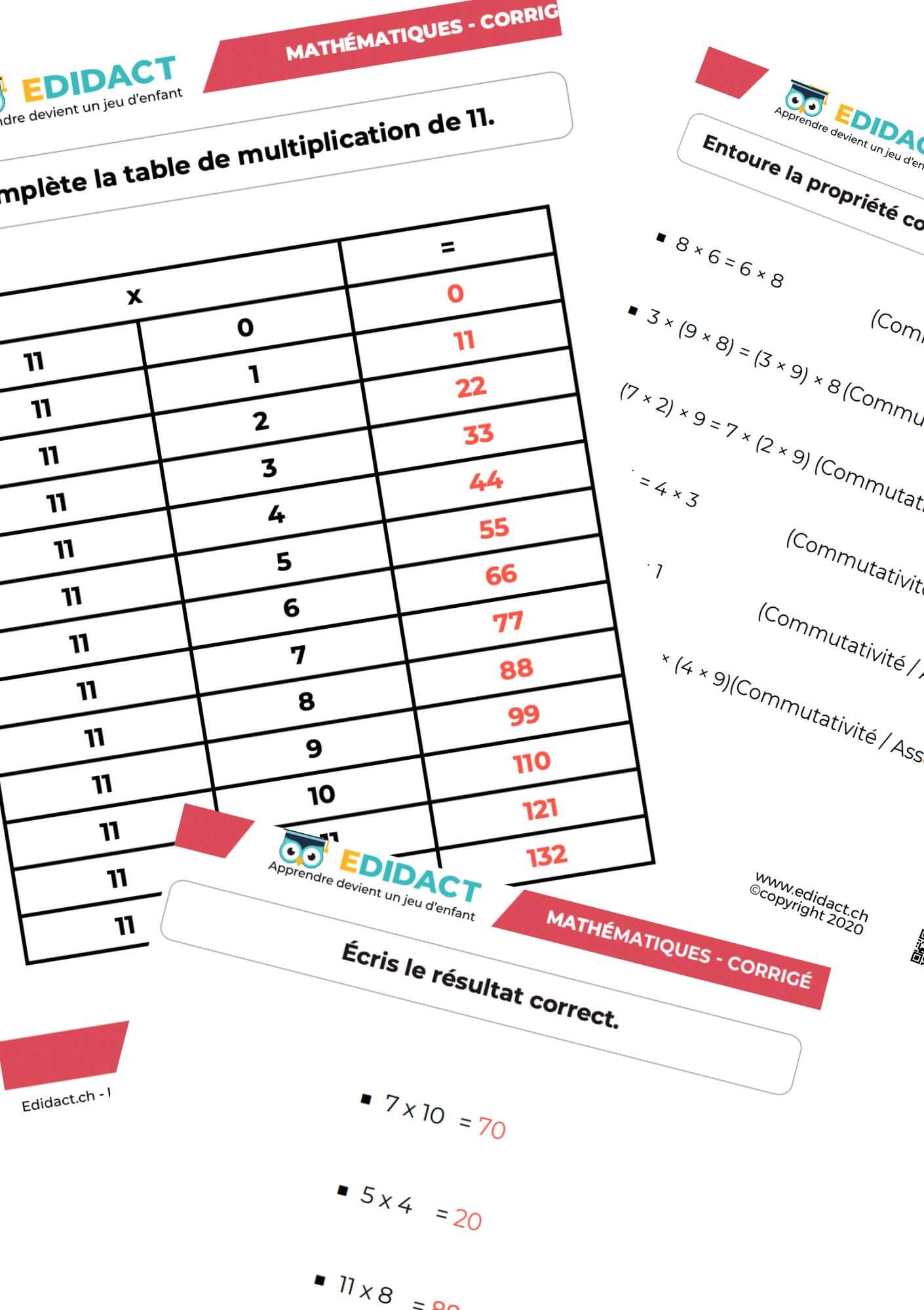 Exercices de Multiplication en Ligne - Fiches PDF, Tables, Jeux - Edidact
