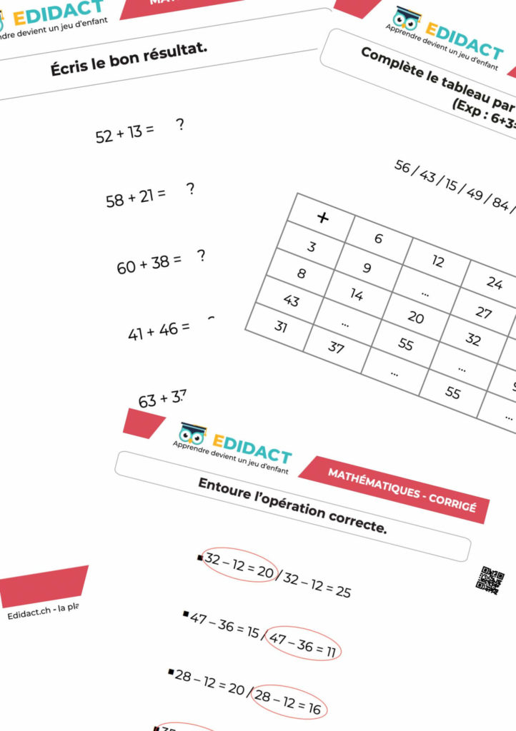 fiche de math 5p à imprimer