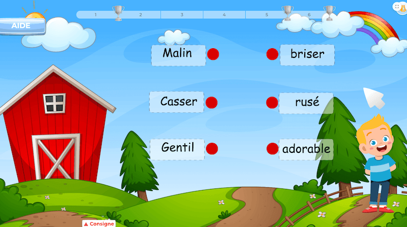 Exercice champ lexical en ligne pour enrichir son vocabulaire français
