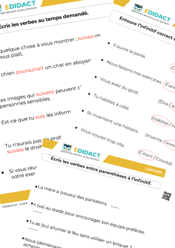 fiche conjugaison pdf à imprimer avec corrigé