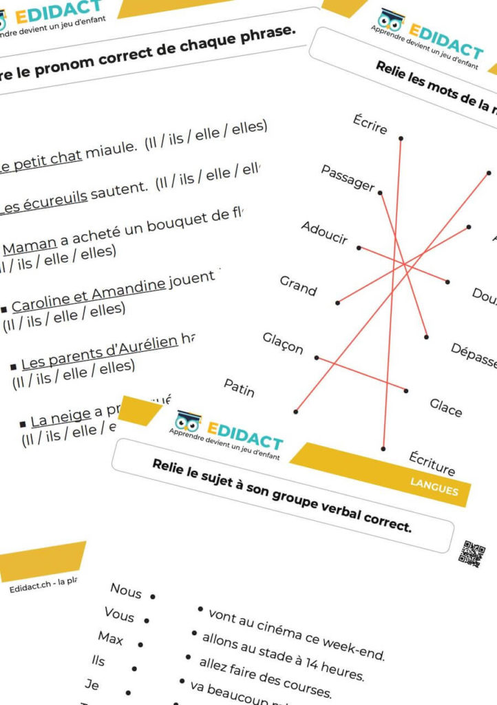 fiche de français 4p à imprimer